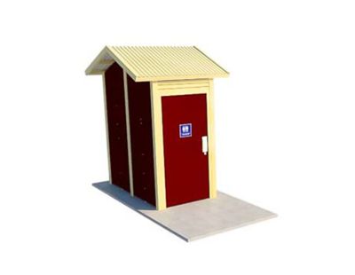 Burton 1 Compact Standard Toilet Building with Manor Red and Classic Cream colour scheme